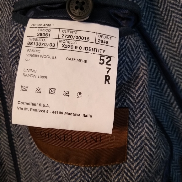 Corneliani Herringbone Blazer. 42r USA 52cm euro - Picture 5 of 9